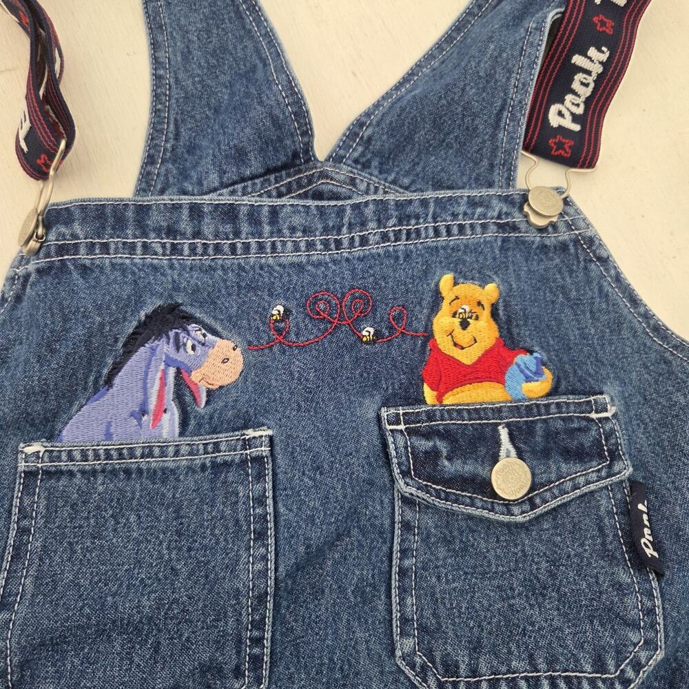 Vintage Disney Pooh Bear Eeyore Denim Overalls Womens 18/20W Embroidered - Picture 3 of 11